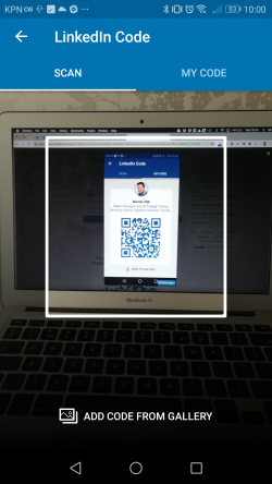 Scan a LinkedIn QR code