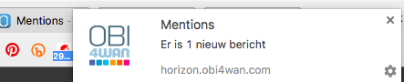 Notificaties in webcare van OBI4wan